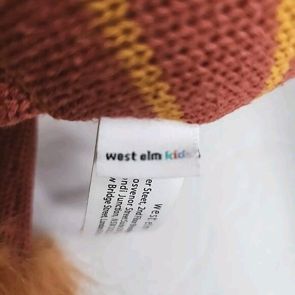 West Elm Knit Lion Plush Stuffed Animal Soft Crib Toy Brown Sewn Eyes 16" Floppy - Picture 7 of 13